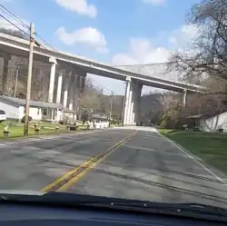 US 119's overpass over Bent Mountain Road in Sidney