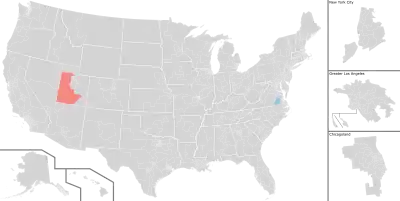 Color coded map of 2023 House of Representatives special election results