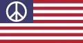 United States flag with peace sign canton