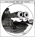 The United States are ever watchful over the presumed chaos in Mexico (Chicago Tribune 1913)