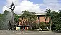 Man, creator of Energy, bronze, steel and concrete, 18 m height, located in University of Antioquia