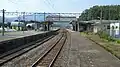 A view of the platforms and tracks.