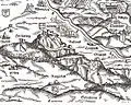 Detail: Uetliberg and Albis showing the castles called Uetliburg, Friesenburg, Baldern and Manegg