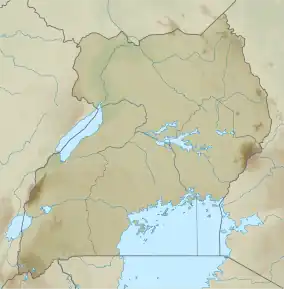 Map showing the location of Kasyoha-Kitomi Central Forest Reserve