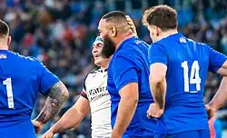 Atonio with [[France national rugby union team�France]] against [[Italy national rugby union team�Italy]] during the 2023 Six Nations Championship