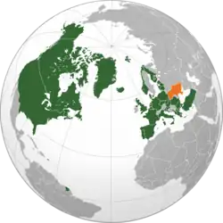 Map indicating locations of NATO and Ukraine