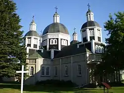 The original Ukrainian Catholic Church of the Resurrection in Dauphin, Manitoba, a national historic site of Canada.