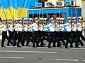 Members of the representative Navy platoon on Maidan Nezalezhnosti during the Kyiv Independence Day Parade.