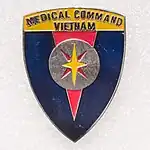 Unauthorized "Beercan" pocket badge of the United States Army Medical Command, Vietnam