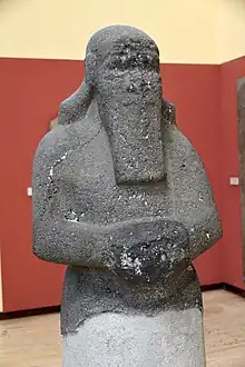 Unfinished basalt statue of Shalmaneser III, from Assur, Iraq. Ancient Orient Museum, Istanbul