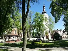 The market square, the collegiate church and the bell tower