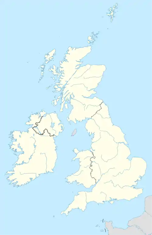 Locations of the 2010 Premier League venues in the United Kingdom