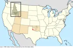 Map of the change to the United States in central North America on July 3, 1890