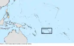 Map of the change to the United States in the Pacific Ocean on March 4, 1925