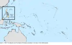 Map of the change to the United States in the Pacific Ocean on April 4, 1928