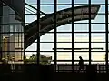 A view through the windows of Lied Library. The library holds more than a million volumes and has 2,500 study spaces.