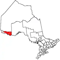 Location of Unorganized Rainy River District