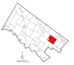 Location of Upper Dublin in Montgomery County, Pennsylvania