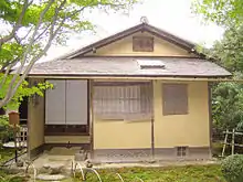 A chashitsu or teahouse in Jo-an garden in Inuyama, from 1618. The simple and unadorned zen teahouse style began to be used on all Japanese buildings, from garden pavilions to palaces. This teahouse was declared a National Treasure of Japan in 1951.