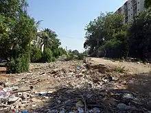 Urdu College railway station, view towards Karachi University