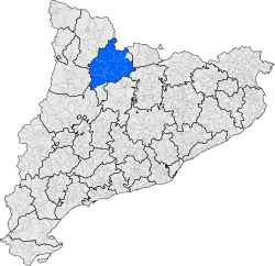 A map of Catalonia showing the Urgellet location