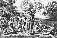 Judgement of Paris Engraving (c. 1515) by Marcantonio Raimondi to a design by Raphael