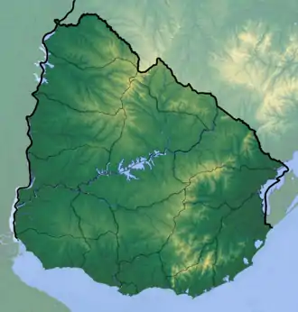 Location of Laguna de Rocha in Uruguay.