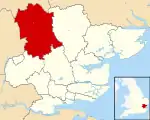 Uttlesford shown within Essex