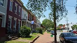 The view of Greek Row looking west on Cary Street.