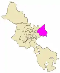 Map showing the location of District 9 within metropolitan Ho Chi Minh City