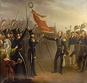 Presentation of regimental colors to the 's-Hertogenbosch militia on 24 July 1831