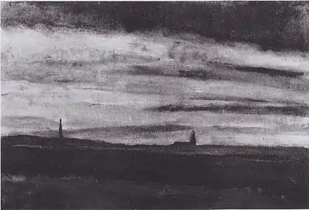 Landscape with a Church at Twilight, 1883, Private collection (F188)