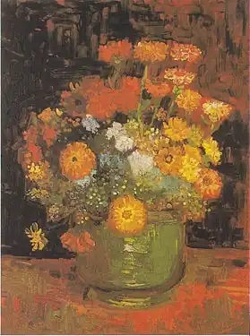 Vase of Zinnias (1886), Vincent van Gogh