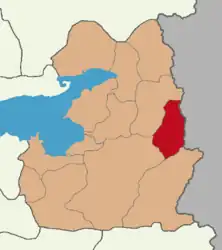 Map showing Saray District in Van Province