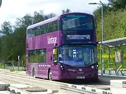 A Vantage bus at Newearth Road bus stop on the guided busway section