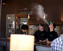 Interior view of a vape shop in Orange, California, United States.