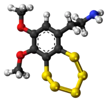 Ball-and-stick model of the varacin molecule