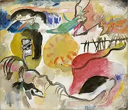 Wassily Kandinsky, Improvisation 27 (Garden of Love II), 1912, oil on canvas, 47 3/8 × 55 1/4 in. (120.3 × 140.3 cm), The Metropolitan Museum of Art, New York