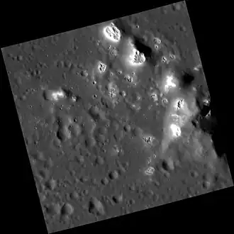 Another view of hollows within the crater