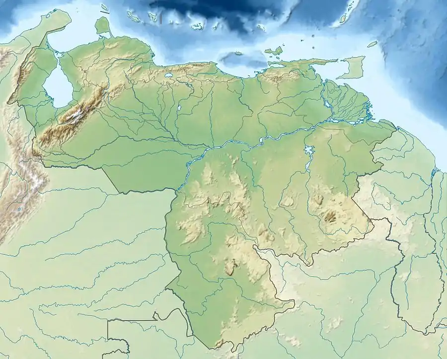 Map showing the location of Ciénagas del Catatumbo National ParkParque nacional Ciénagas de Juan Manuel