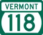 Vermont Route 118 marker