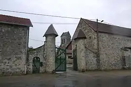 The chateau of Saponay with the church in the background