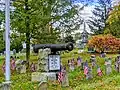 Veterans graves and civil war era cannon