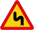 Double curve, or a series of curves, the first to the left