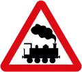 Level crossing ahead, without barrier