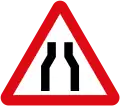 Road narrows