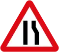 Road narrows on right