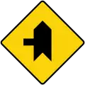 Joining a side road at right angles to the left