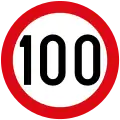 Maximum speed limit (100 km/h)