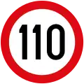 Maximum speed limit (110 km/h)